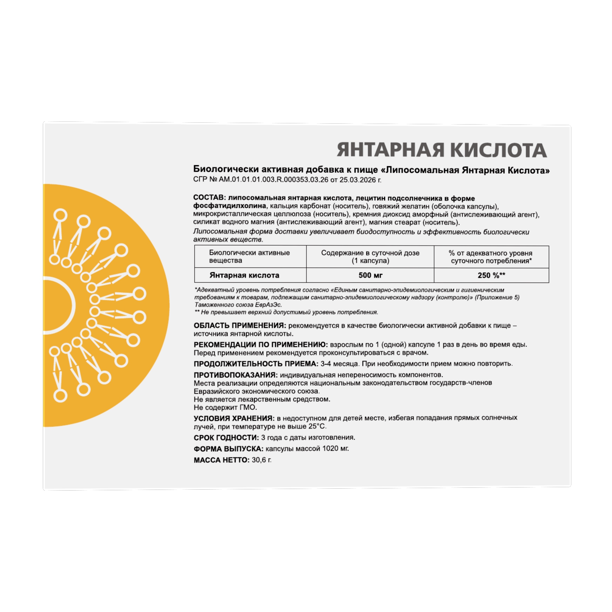 ЛИПОСОМАЛЬНАЯ ЯНТАРНАЯ КИСЛОТА